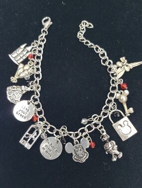 Disney Fandom Silver Tone Charm Bracelet